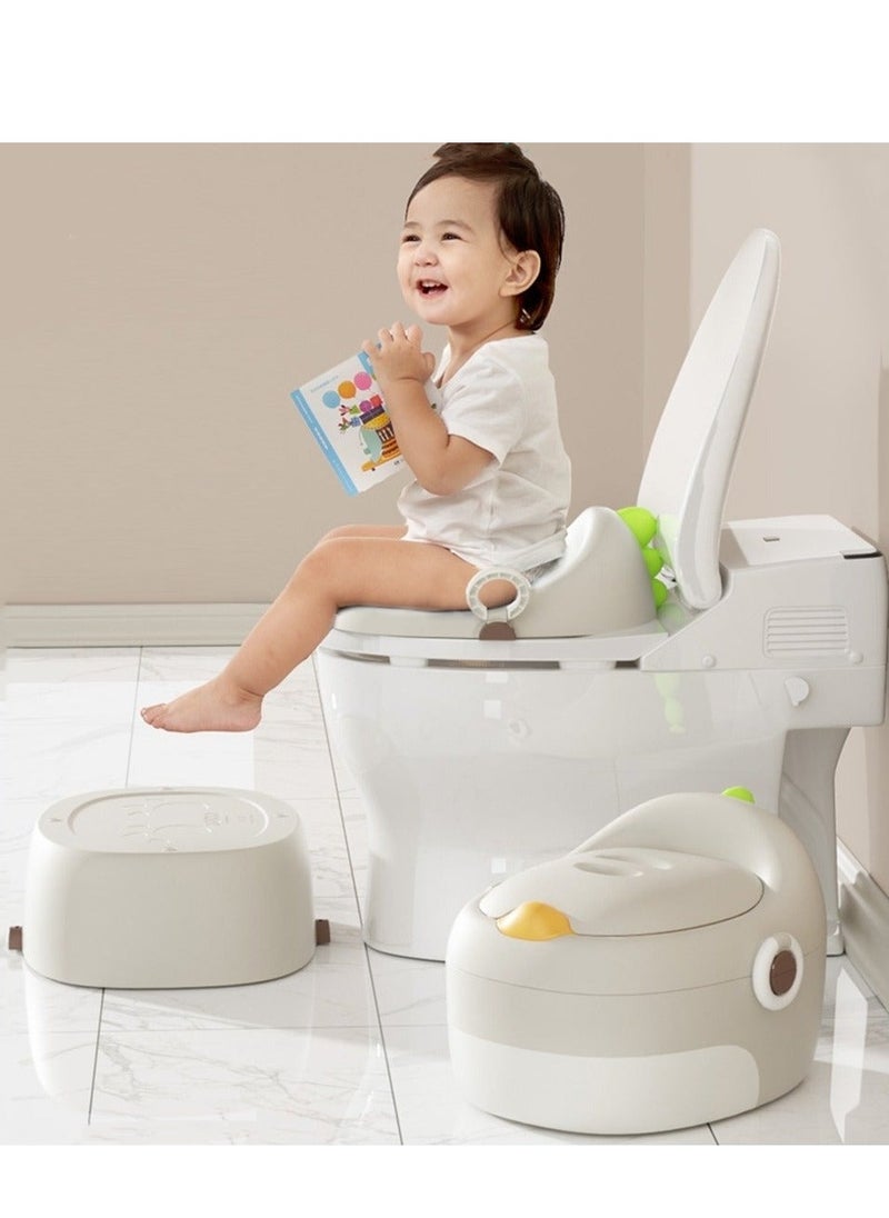 MIXDE 3-In-1 Multifunctional Potty Training Seat, Removable Design Toilet Train Seats, Potties Chair for Kids Toddlers Boys Girls, Portable Children Travel Toileting Toilets, with 100 Cleaning Bags  - Image 1