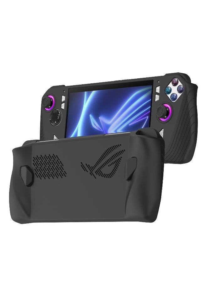 Silicone FlexiSkin Case for ASUS ROG Ally Z1 Extreme - Soft Low Profile 360° Protection in Jet Black - Image 1
