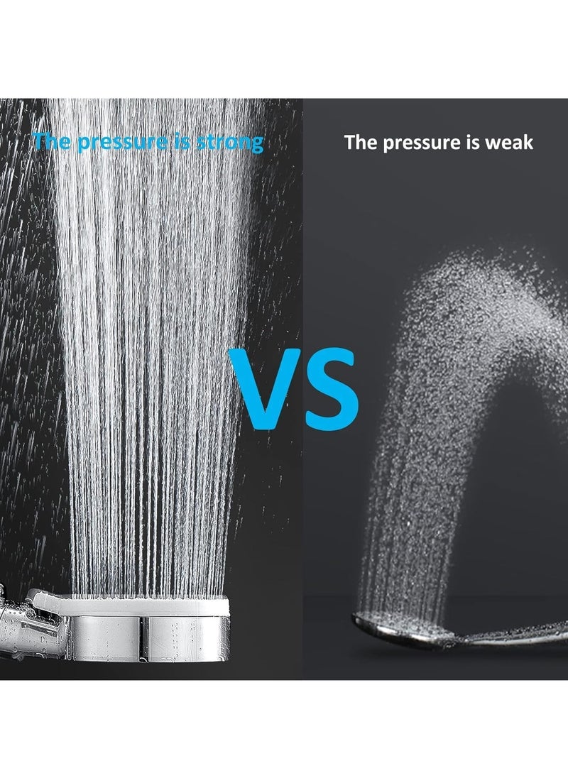 High Pressure Shower Head, Water Saving Hand Shower, 5 Jet Types, Handheld, for Bathing and Spa Modern Square Handheld Shower Head Silver