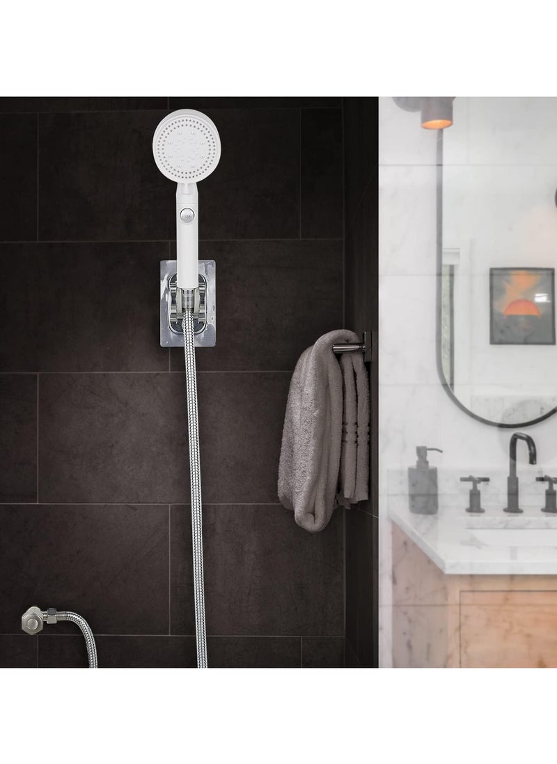 High Pressure Shower Head, Water Saving Hand Shower, 5 Jet Types, Handheld, for Bathing and Spa Modern Square Handheld Shower Head Silver