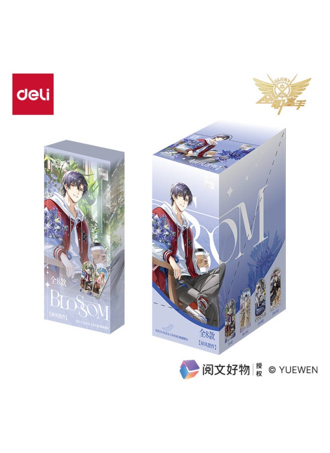 Deli QZ606 Full-time Master Cartoon Screen Ornaments Strong Magnetic Linkable Laser Acrylic Figure Screen-Color:Deli Qz606 Full-time Master Screen Ornaments (mixed) (piece)  - Image 1