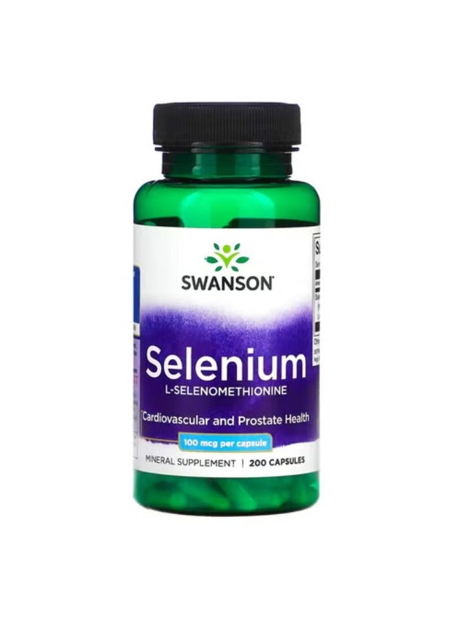 SWANSON Selenium 100 mcg 200 Capsules