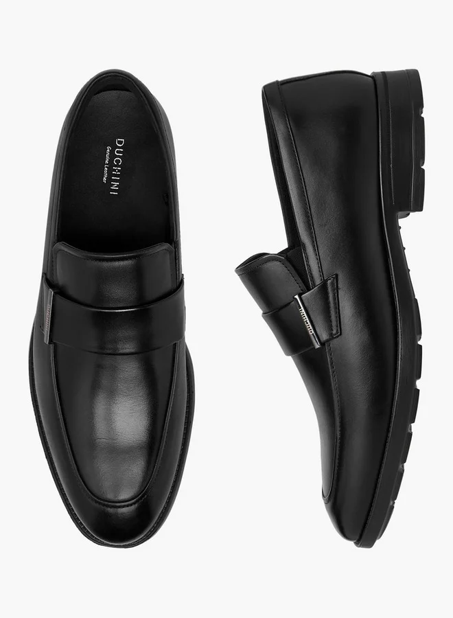 دوتشيني Men's Solid Slip-On Loafers