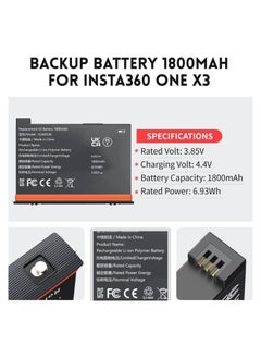 KASTWAVE 2 Packs Replacement for Insta 360 x3 Battery 1800mAh and Battery 3-Channel Fast Charge Hub Compatible with Insta 360 x3 Accessories High Capacity Electric Core (Fully Compatible with Original)  - Image 5