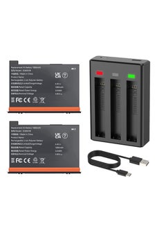 KASTWAVE 2 Packs Replacement for Insta 360 x3 Battery 1800mAh and Battery 3-Channel Fast Charge Hub Compatible with Insta 360 x3 Accessories High Capacity Electric Core (Fully Compatible with Original)  - Image 2