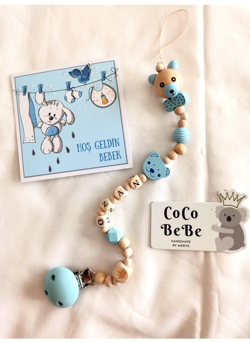 Coco Bebe Coco Shoptr Baby Pacifier Chain Made of 100% Natural Wooden Products  - Image 1