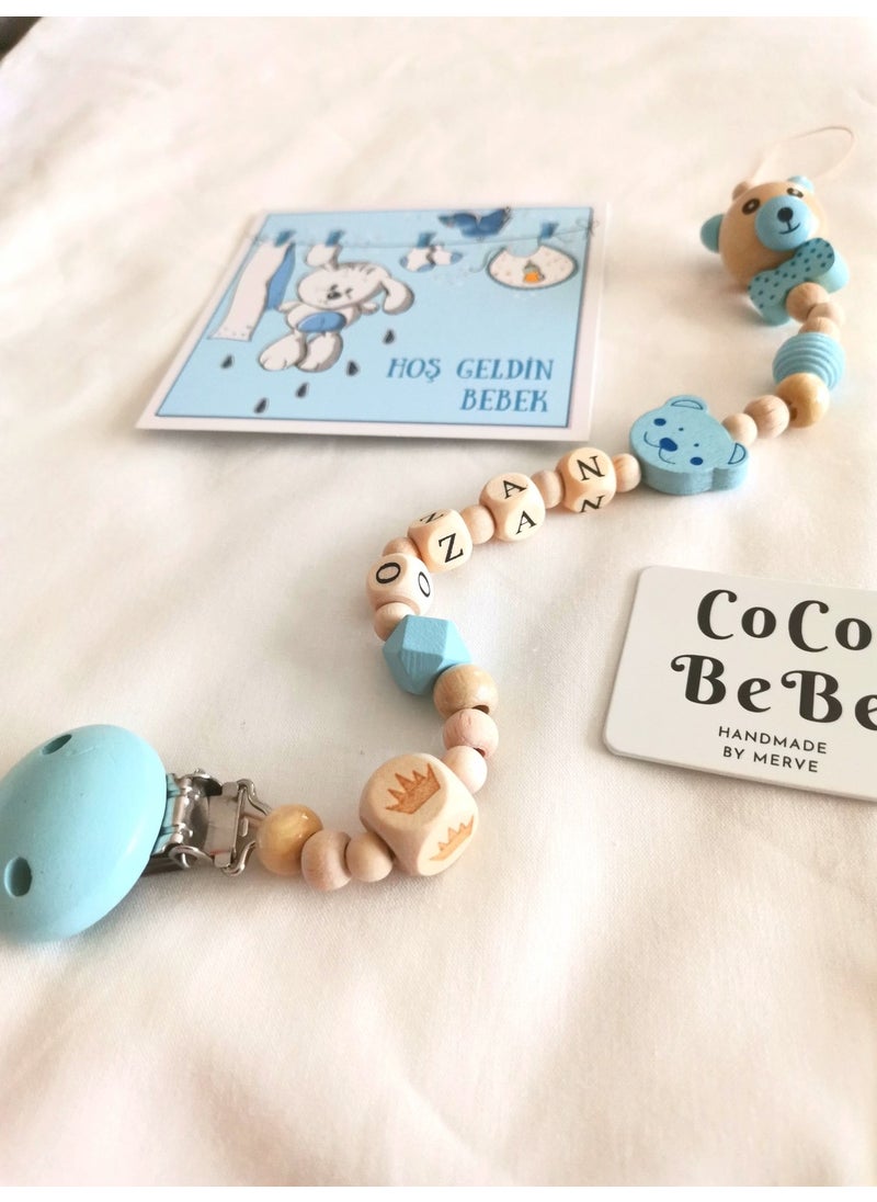 Coco Bebe Coco Shoptr Baby Pacifier Chain Made of 100% Natural Wooden Products  - Image 2