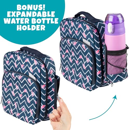 Bentology Insulated Lunch Box w Snack Pocket and Water Bottle Holder - Boys Girls and Kid's Lunchbox Tote Keeps Food Hotter or Colder Longer - Bag Fits Most Bento Boxes and Containers - Image 3