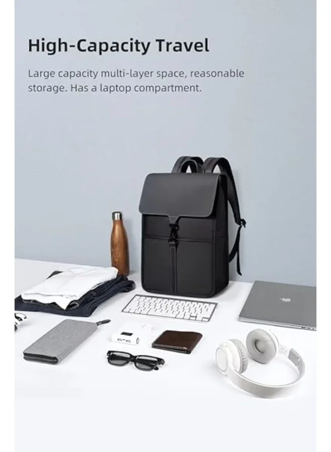 موبكوس حقيبة ظهر لاب توب مقاومة للماء من موبكوس بمنفذ شحن  للرجال والنساء - حقيبة سفر أعمال نحيفة مضادة للسرقة تناسب اللاب توب، حقيبة مدرسية جامعية خفيفة بسعة كبيرة أسود