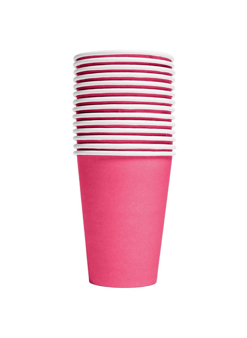 Disposable Paper Cups Intense Pink 21cl 14-Pack