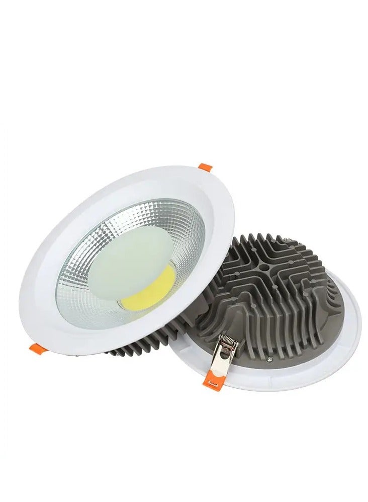 30W COB Recessed Ceiling Light Cut Φ200mm, IP44 CRI80 Super Bright Anti-Glare LED Downlight for Bedroom Living Room Corridor - Image 1