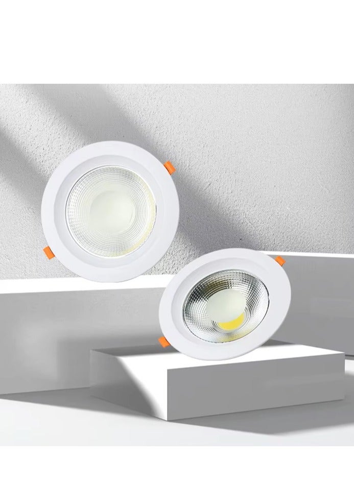 30W COB Recessed Ceiling Light Cut Φ200mm, IP44 CRI80 Super Bright Anti-Glare LED Downlight for Bedroom Living Room Corridor - Image 4