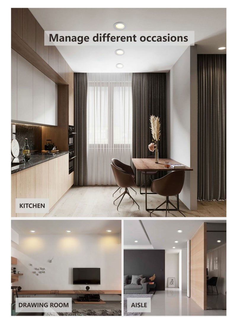 30W COB Recessed Ceiling Light Cut Φ200mm, IP44 CRI80 Super Bright Anti-Glare LED Downlight for Bedroom Living Room Corridor - Image 5