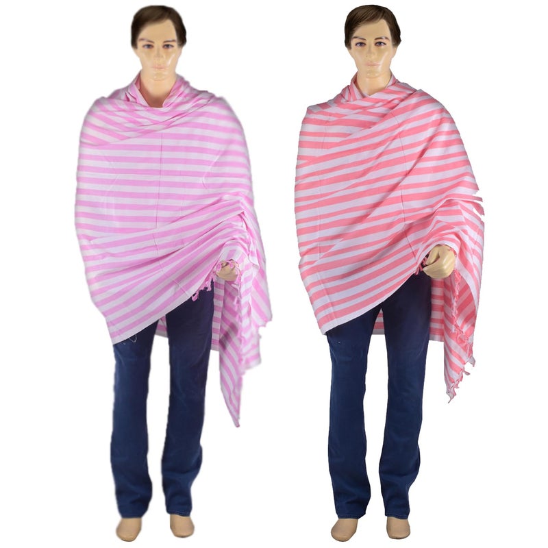 EthnicAlive Bhagalpuri Silk Organic Chadar Perfect for Summer AC Comfort and Mild Winter 100 Pure Dull Premium Chadar for All Season Pack of 2 PINKREDPATTA - Image 2