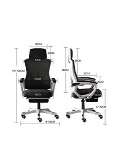 Gaming Chair Adjustable Computer Chair Office Chair with Mesh High Backrest ergonomic Design Lumbar Support Comfortable Armrests Headrest White - pzsku/ZC39683DBA5D6F7C6611DZ/45/_/1702958245/e9151352-96e4-421c-ad4b-2cc18205cc13