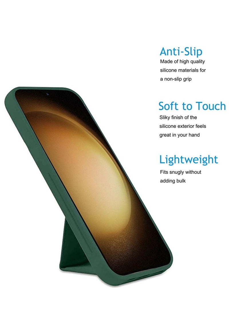 دبليو تيك جراب حامل مغناطيسي للسيارة مزود بمقبض يدوي وحامل متعدد مزود بحزام للإصبع لهاتف Samsung Galaxy S23 Plus بلون أخضر داكن - Image 2