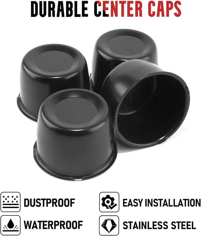 RTRHINOTUNING Stainless Steel Push Through Center Caps 3.31" for Trailer Truck Rv Wheel Rims Chrome Trailer Hub Cap 2.34" Hight 4 PCS Wheel Center Caps - Image 4