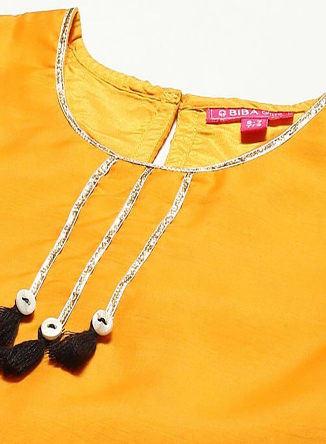 BIBA Girls Polyester Straight Printed Suit Set(KW5061E_11_Pink) - Image 3