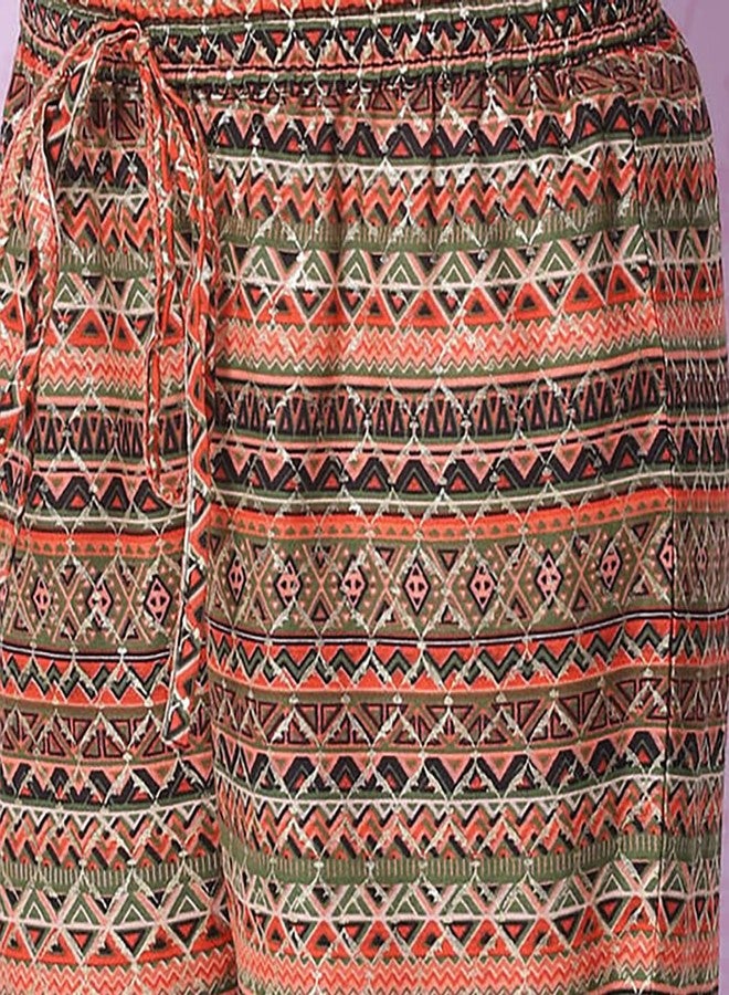 BIBA Girls Polyester Straight Printed Suit Set(KW5061E_11_Pink) - Image 2