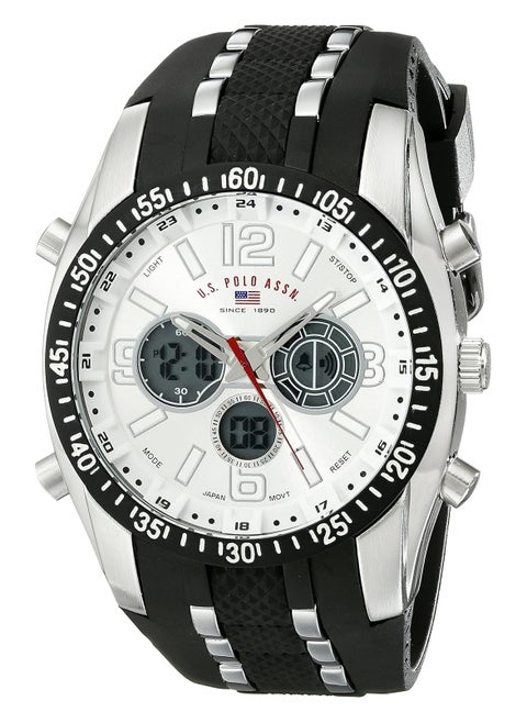 Mens Quartz Watch, Analog-Digital Display and Rubber Strap US9061