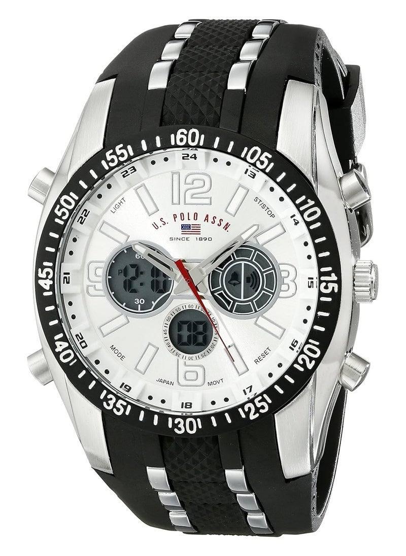 U.S. Polo Assn. - Mens Quartz Watch, Analog-Digital Display and Rubber Strap US9061 - Image 1