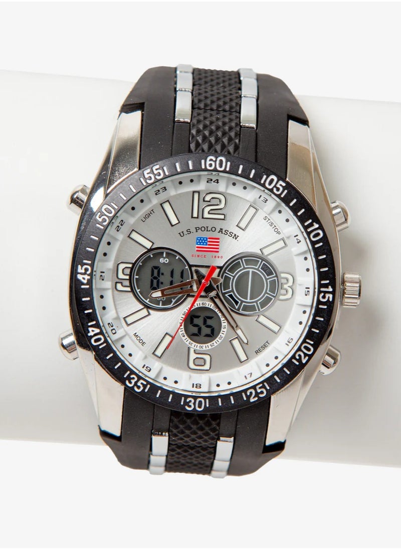U.S. Polo Assn. - Mens Quartz Watch, Analog-Digital Display and Rubber Strap US9061 - Image 1