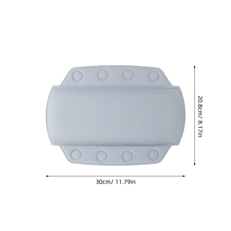 Medium Light Blue Foam Bathtub Pillow With Suction Cups Head Rest Support For Relaxing Spa Bath - Image 3