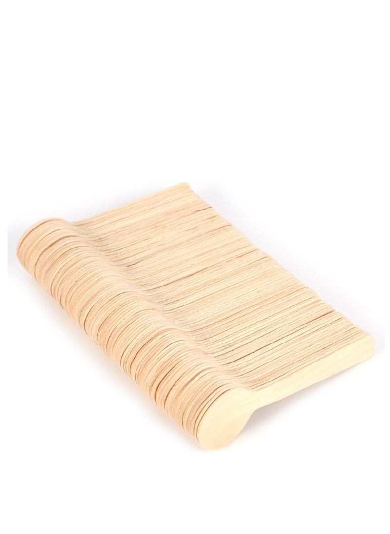 Generic 100pcs Eco-friendly Disposable Wooden Spoons for Ice Cream Tea 10cm Tableware  - Image 1