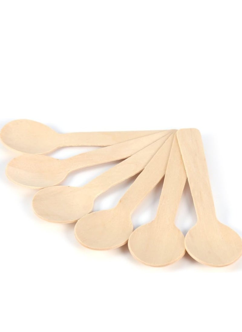Generic 100pcs Eco-friendly Disposable Wooden Spoons for Ice Cream Tea 10cm Tableware  - Image 3