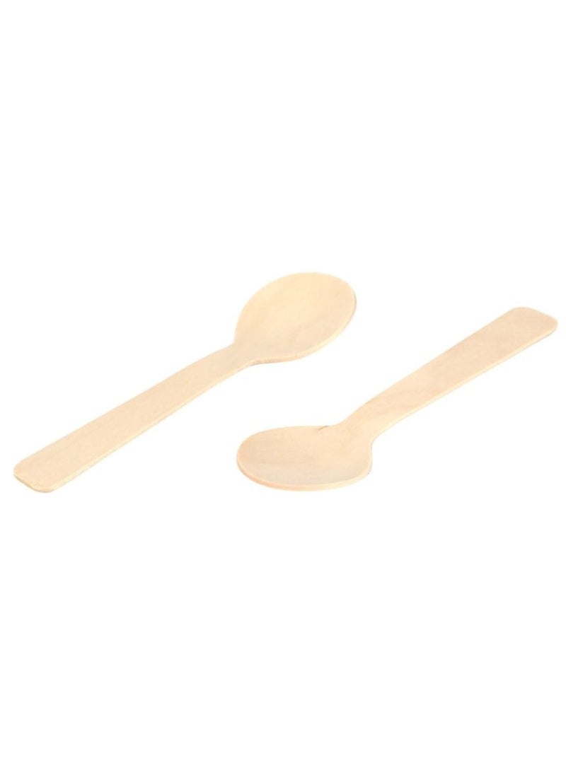 Generic 100pcs Eco-friendly Disposable Wooden Spoons for Ice Cream Tea 10cm Tableware  - Image 4