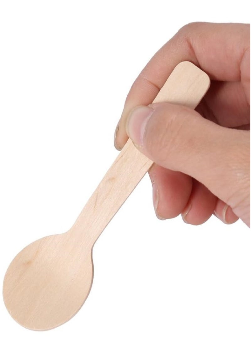 Generic 100pcs Eco-friendly Disposable Wooden Spoons for Ice Cream Tea 10cm Tableware  - Image 5