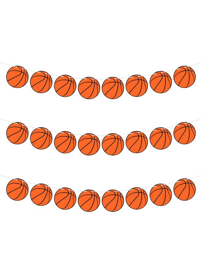 JOLLYSTYLE 3PCS Basketball Party Supplies Party Banners - Sports Basketball Game Party Decorations - Basketball Baby Shower/Birthday Party Garland Wall Decorations Photo Props - Image 1