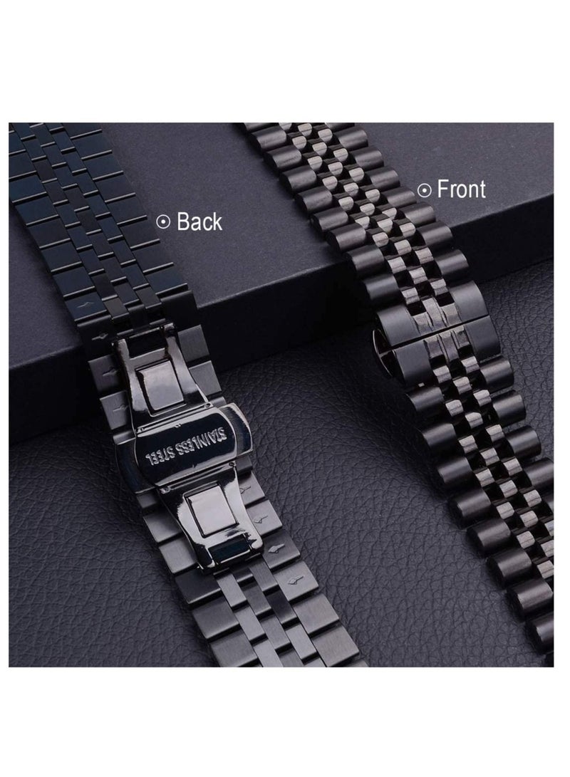 Compatible with Apple Watch Band 44mm 42mm 40mm 38mm Stainless Steel Heavy Band with Butterfly Folding Clasp Link Bracelet for iWatch Series 6/SE Series 5/4/3/2/1 - Image 4