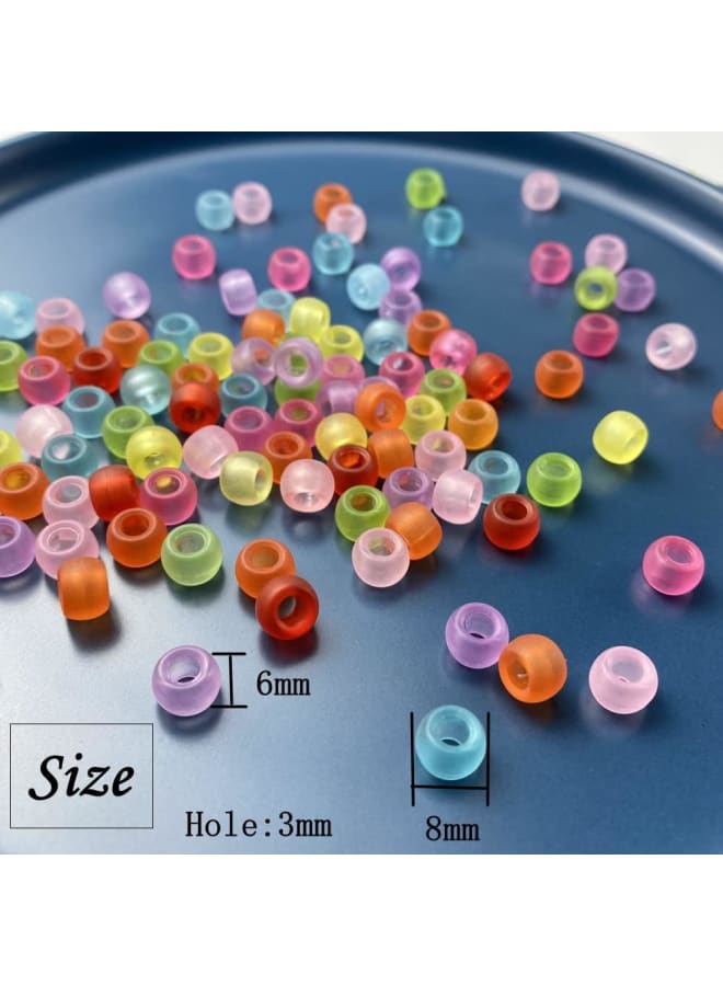 320 Pieces Pony Beads Frosted Acrylic Colorful Assorted Mix Plastic Spacer Beads Pony Shape Big Hole Loose Spacer for Jewelry Making DIY Bracelet Necklaces Pendant Handmade DecorationsColors: as the picture showsMaterial: high-quality acrylic Size: 6x8mm. Quantity: 320 pieces, enough quantity for your different need Features 1) Widely used in DIY jewelry making, beading necklaces, DIY bracelet, earrings, pendants, dress decoration, cellphone hanging accessories, Hair Accessories home decorations etc, you can creating your favorite jewelry pieces, fulfill your great idea of unique jewelry or handicrafts. 2)Adorable gift: You can use these color pony beads to create a beautiful gift, they are great for decorations and easy to make cute and eye-catching jewelry. Your friends or family will be happy to receive this holiday gift - Image 2