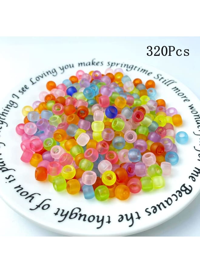 320 Pieces Pony Beads Frosted Acrylic Colorful Assorted Mix Plastic Spacer Beads Pony Shape Big Hole Loose Spacer for Jewelry Making DIY Bracelet Necklaces Pendant Handmade DecorationsColors: as the picture showsMaterial: high-quality acrylic Size: 6x8mm. Quantity: 320 pieces, enough quantity for your different need Features 1) Widely used in DIY jewelry making, beading necklaces, DIY bracelet, earrings, pendants, dress decoration, cellphone hanging accessories, Hair Accessories home decorations etc, you can creating your favorite jewelry pieces, fulfill your great idea of unique jewelry or handicrafts. 2)Adorable gift: You can use these color pony beads to create a beautiful gift, they are great for decorations and easy to make cute and eye-catching jewelry. Your friends or family will be happy to receive this holiday gift - Image 4