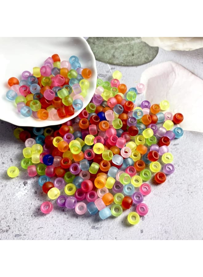 320 Pieces Pony Beads Frosted Acrylic Colorful Assorted Mix Plastic Spacer Beads Pony Shape Big Hole Loose Spacer for Jewelry Making DIY Bracelet Necklaces Pendant Handmade DecorationsColors: as the picture showsMaterial: high-quality acrylic Size: 6x8mm. Quantity: 320 pieces, enough quantity for your different need Features 1) Widely used in DIY jewelry making, beading necklaces, DIY bracelet, earrings, pendants, dress decoration, cellphone hanging accessories, Hair Accessories home decorations etc, you can creating your favorite jewelry pieces, fulfill your great idea of unique jewelry or handicrafts. 2)Adorable gift: You can use these color pony beads to create a beautiful gift, they are great for decorations and easy to make cute and eye-catching jewelry. Your friends or family will be happy to receive this holiday gift - Image 5