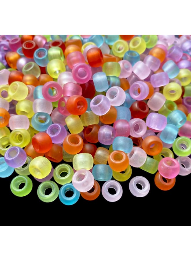 320 Pieces Pony Beads Frosted Acrylic Colorful Assorted Mix Plastic Spacer Beads Pony Shape Big Hole Loose Spacer for Jewelry Making DIY Bracelet Necklaces Pendant Handmade DecorationsColors: as the picture showsMaterial: high-quality acrylic Size: 6x8mm. Quantity: 320 pieces, enough quantity for your different need Features 1) Widely used in DIY jewelry making, beading necklaces, DIY bracelet, earrings, pendants, dress decoration, cellphone hanging accessories, Hair Accessories home decorations etc, you can creating your favorite jewelry pieces, fulfill your great idea of unique jewelry or handicrafts. 2)Adorable gift: You can use these color pony beads to create a beautiful gift, they are great for decorations and easy to make cute and eye-catching jewelry. Your friends or family will be happy to receive this holiday gift - Image 1