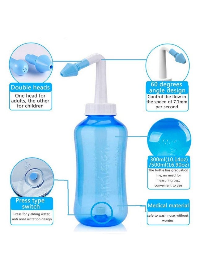 Hannea - HANNEA® Nose Wash System Clean Sinus Allergies Nasal Pressure Neti Pot For Children And Adults(300 ml) - Image 1