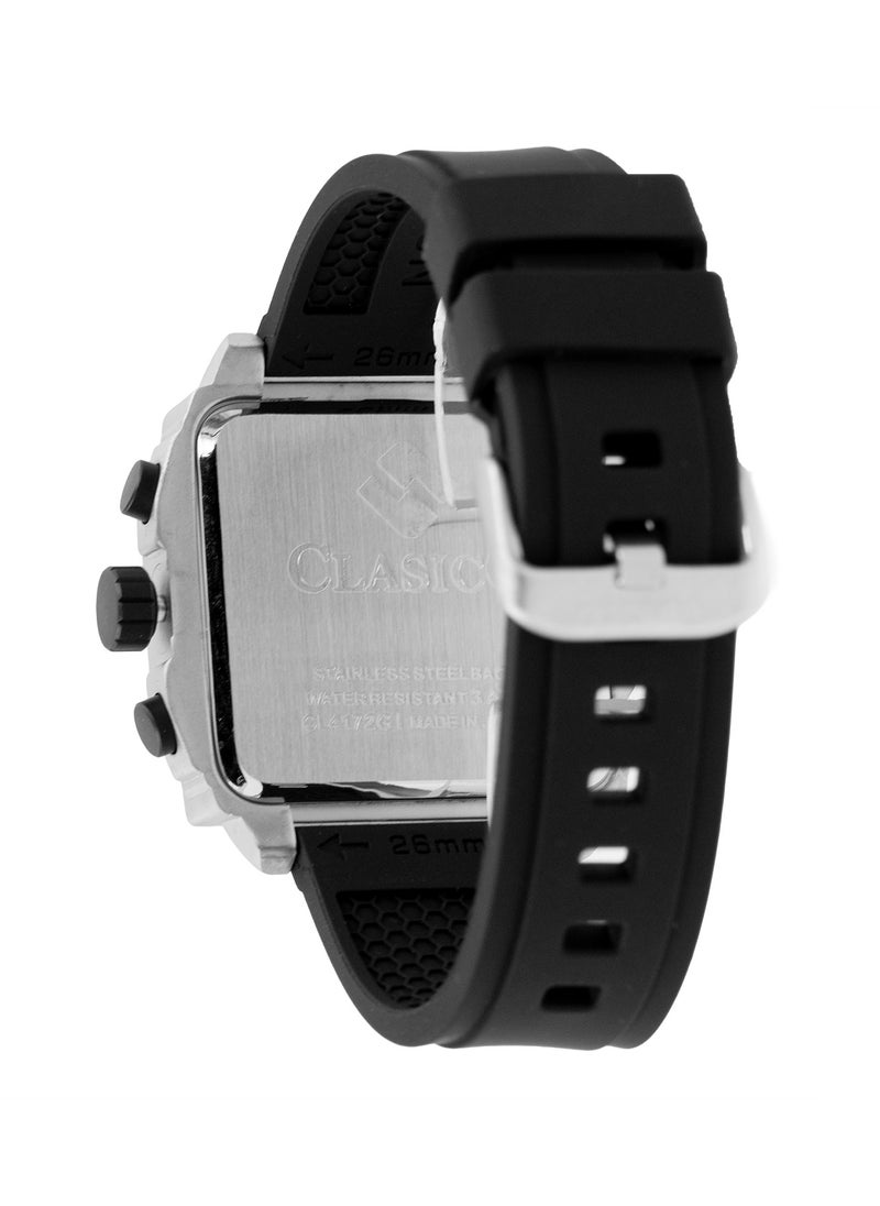 Endurance Ultra Men's Chronograph Matte Silver Edition | 6-Hand Elite Y121 Quartz Movement | Waterproof Rectangular Dial | Genuine Silicone Strap