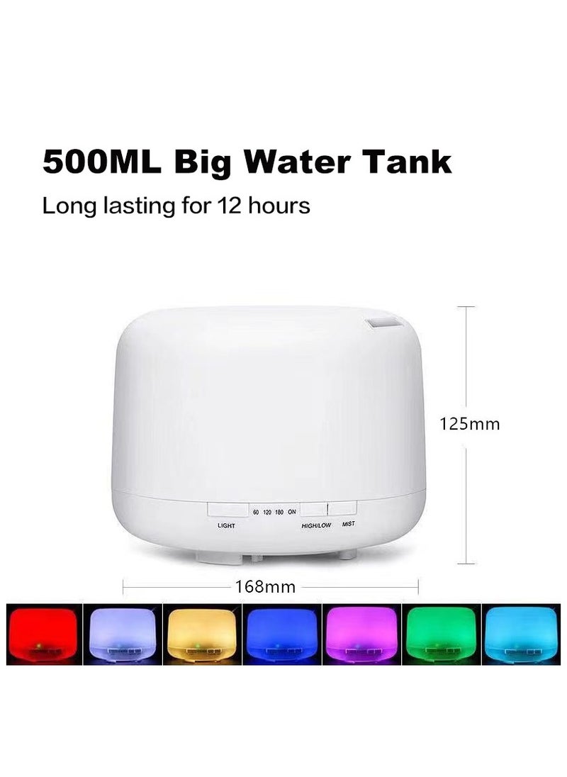 UanTii 500ml Essential Oil Diffuser 7 Color Night Light with Remote Control, Electric Aroma Ultrasonic Aromatherapy Humidifier Timer and Auto Shut Off  - Image 3