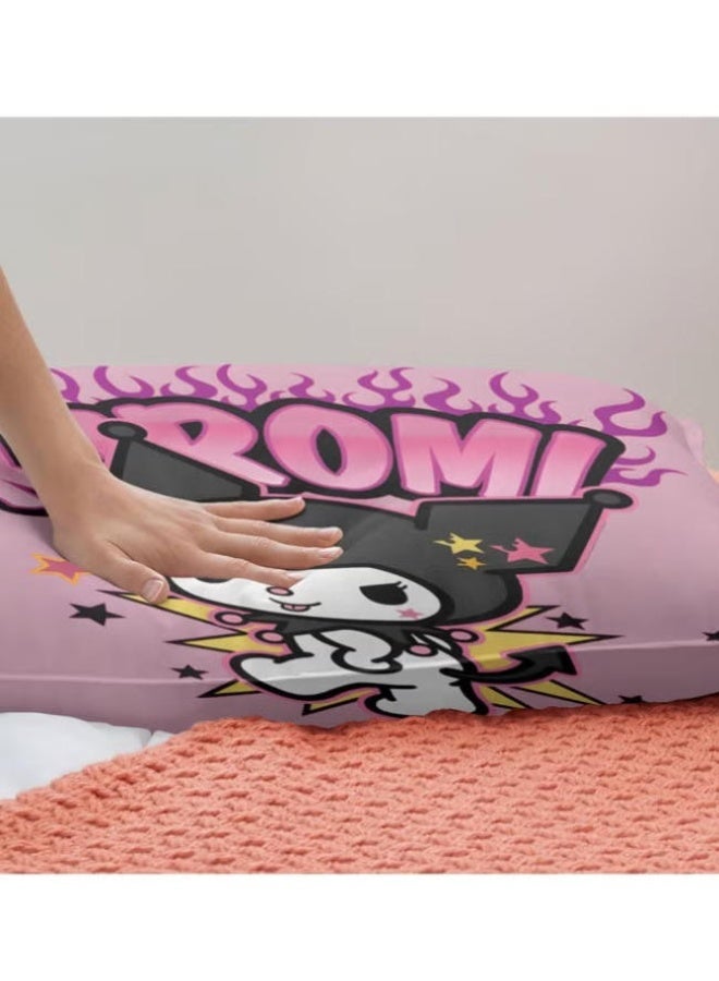 Sanrio Kuromi pattern bedding three-piece set of soft microfiber polyester sheets including cover and two pillowcases (size 150cmX200cm) - Image 4