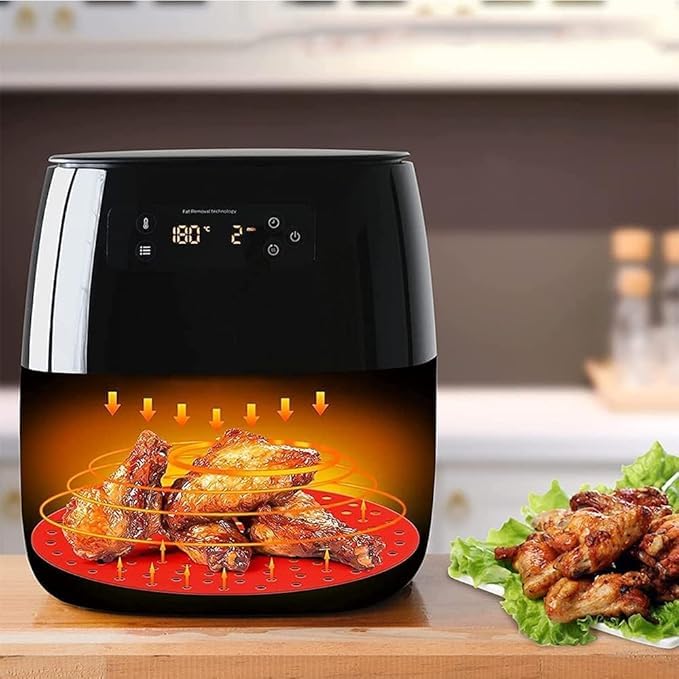 2 pcs Square Round air Fryer Silicone Liners 85in Round Reusable Silicone Air Fryer Mats NonStick for Air Fryer Basket Reusable Replace Parchment Easy Clean Porous Liners Multicolor