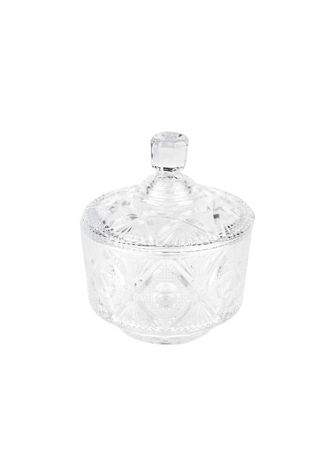 Royalford Multipurpose Glass Candy Jar- RF12798/ Elegant and Sleek, Durable and Long-Lasting Construction/ 12.5(d)x15 cm, Storage Box with Clear Lid and Body clear - Image 2