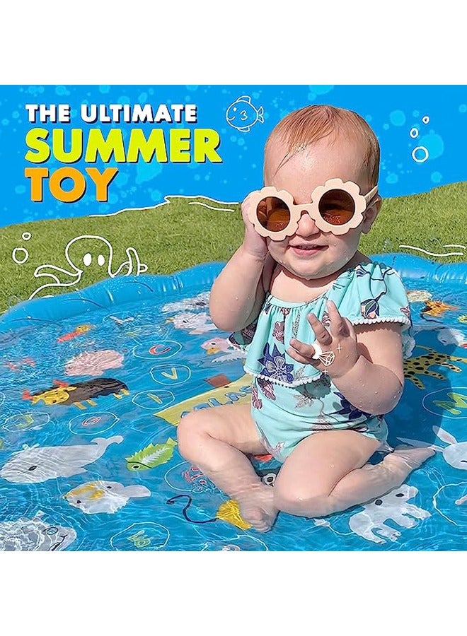 Sprinkler for Kids Outside Toys, Sprinkle and Splash Play Mat,  Kiddie Baby Toddlers,  Swimming Wading Pool ,  Inflatable Summer Outdoor Sprinkler Pad Water Toys Fun for Children, Infants, Toddlers  - Image 2