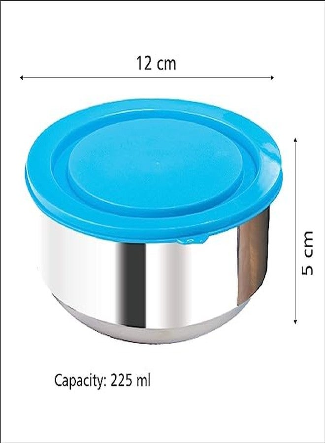 Freshia Stainless Steel Lunch Box with Blue Lid, 270 Container – Leak-Proof, Durable, Food-Grade, Ideal for Office, School, Travel, and Picnic – Easy to Carry Food Storage - Image 2