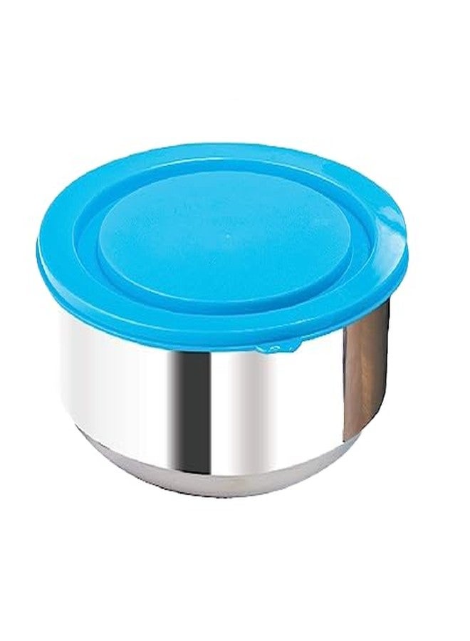 Freshia Stainless Steel Lunch Box with Blue Lid, 270 Container – Leak-Proof, Durable, Food-Grade, Ideal for Office, School, Travel, and Picnic – Easy to Carry Food Storage - Image 1