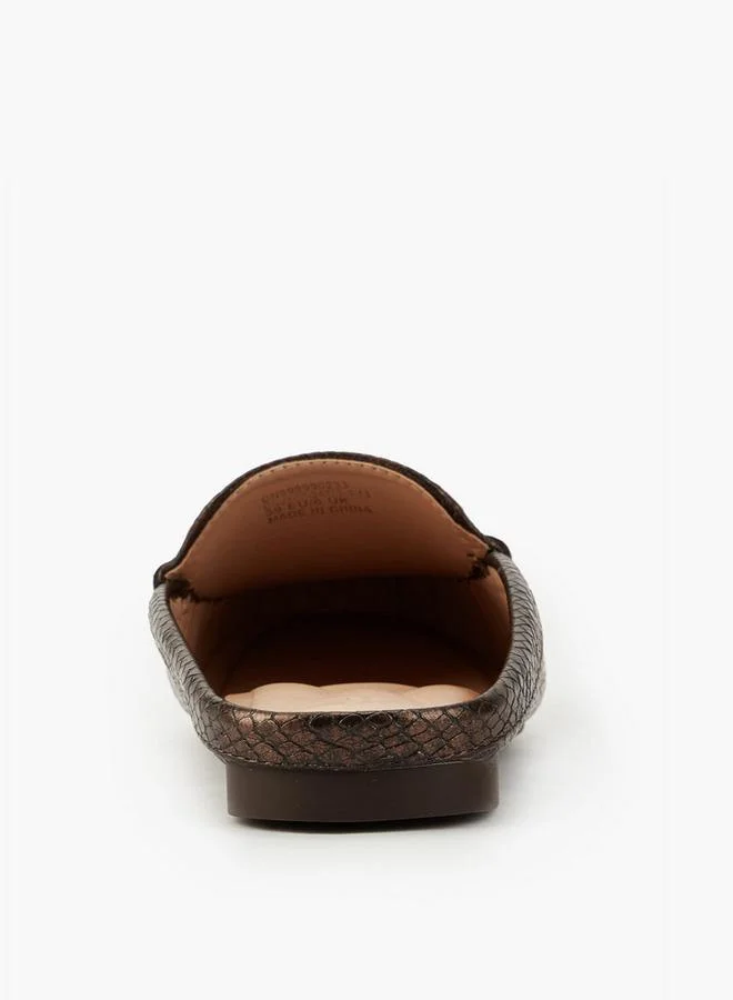 Flora Bella By Shoexpress Textured Mules with Tassels