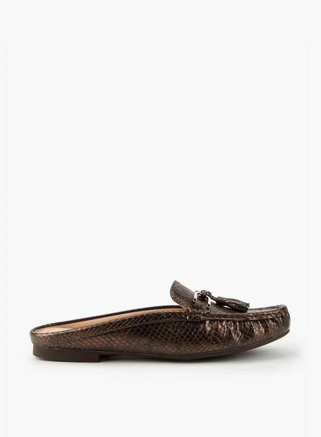 Flora Bella By Shoexpress Textured Mules with Tassels