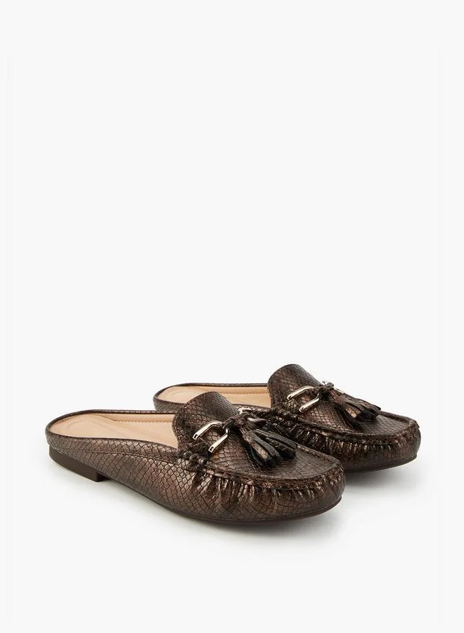 Flora Bella By Shoexpress Textured Mules with Tassels