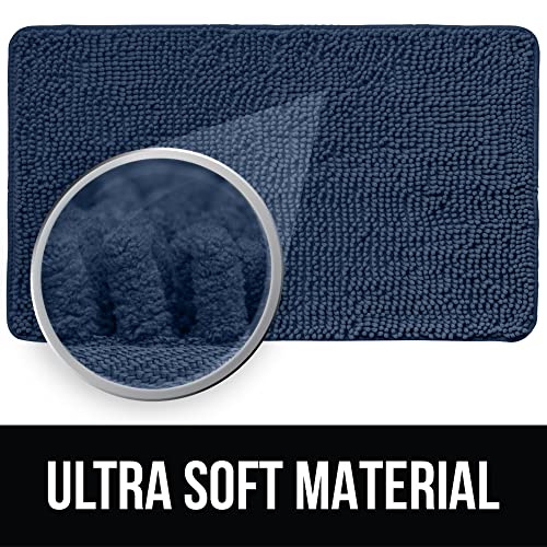 KANGAROO Bathroom Rugs, Chenille Soft Absorbent Bath Rug, Shaggy Shower Mat, Quick Dry Machine Wash Bathmat, Plush Carpet Mats for Tub, Bathtub and Room Home Decor Accessories, 36x24, Navy Blue - Image 2